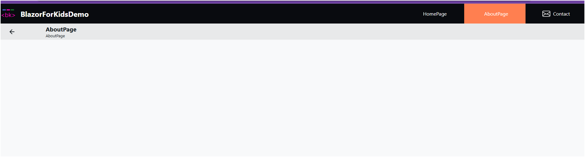 About page with default label