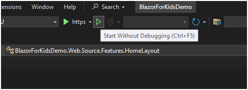 Start application without debugging