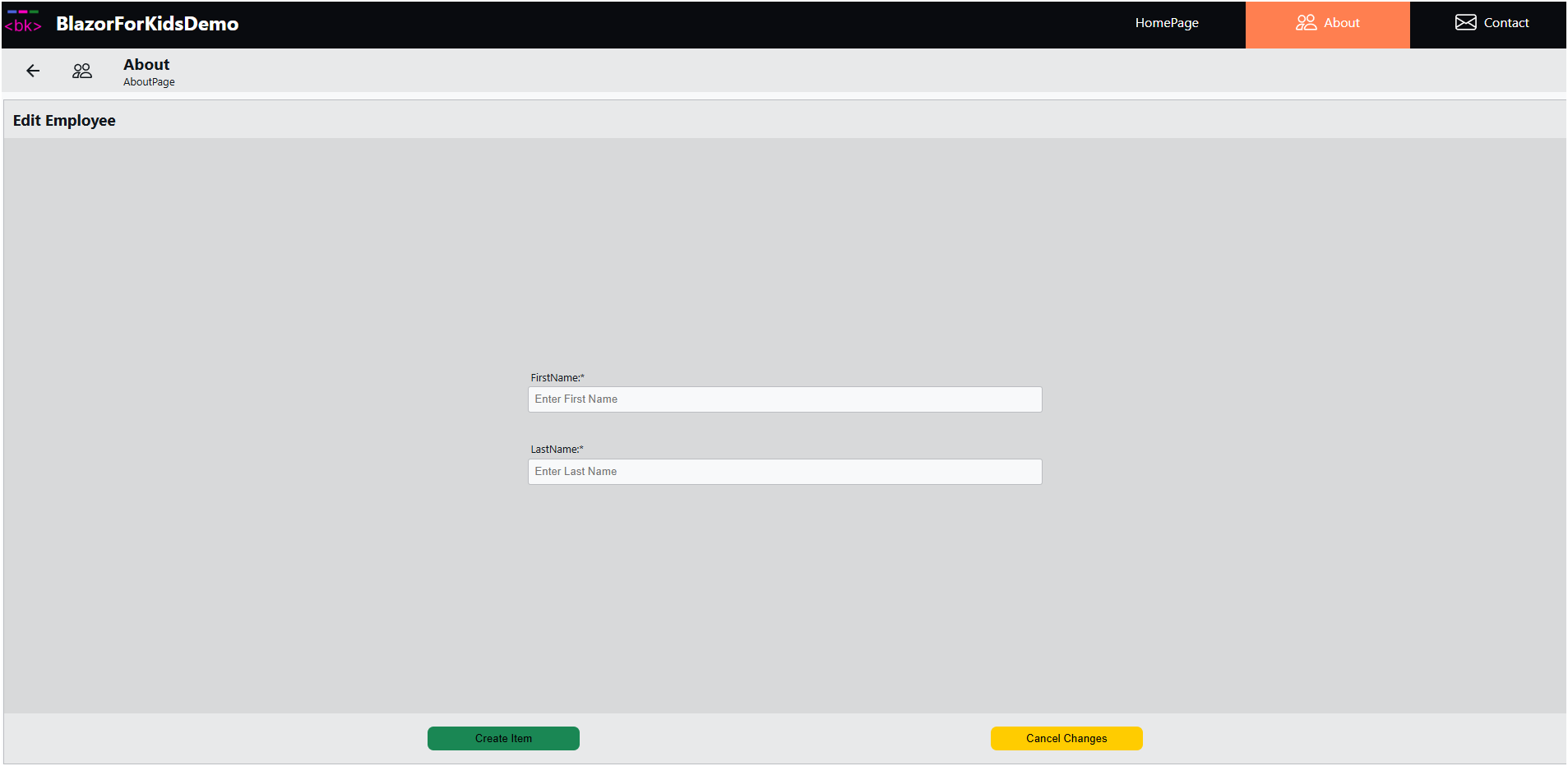 New employee form